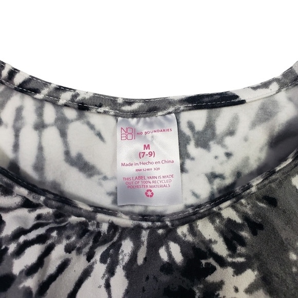 Gray White Tie Dye Bodycon T-Shirt Dress Juniors Sz Med 7-9 Crewneck Stretchy - Picture 10 of 16